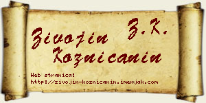 Živojin Kozničanin vizit kartica